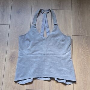 BCBGMaxazria Charlotte Faux Suede Western Racerback Tank Top size S